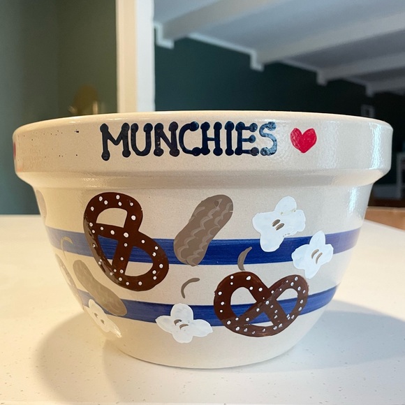 Vintage Robinson-Ransbottom Pottery 9" MUNCHIES Multi Mixing Bowl Ceramic Crock - Picture 1 of 4